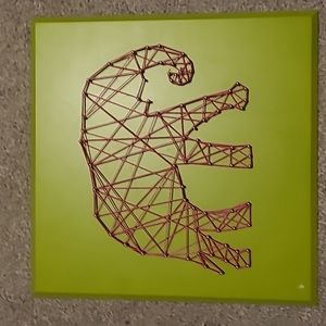 Pink string art elephant